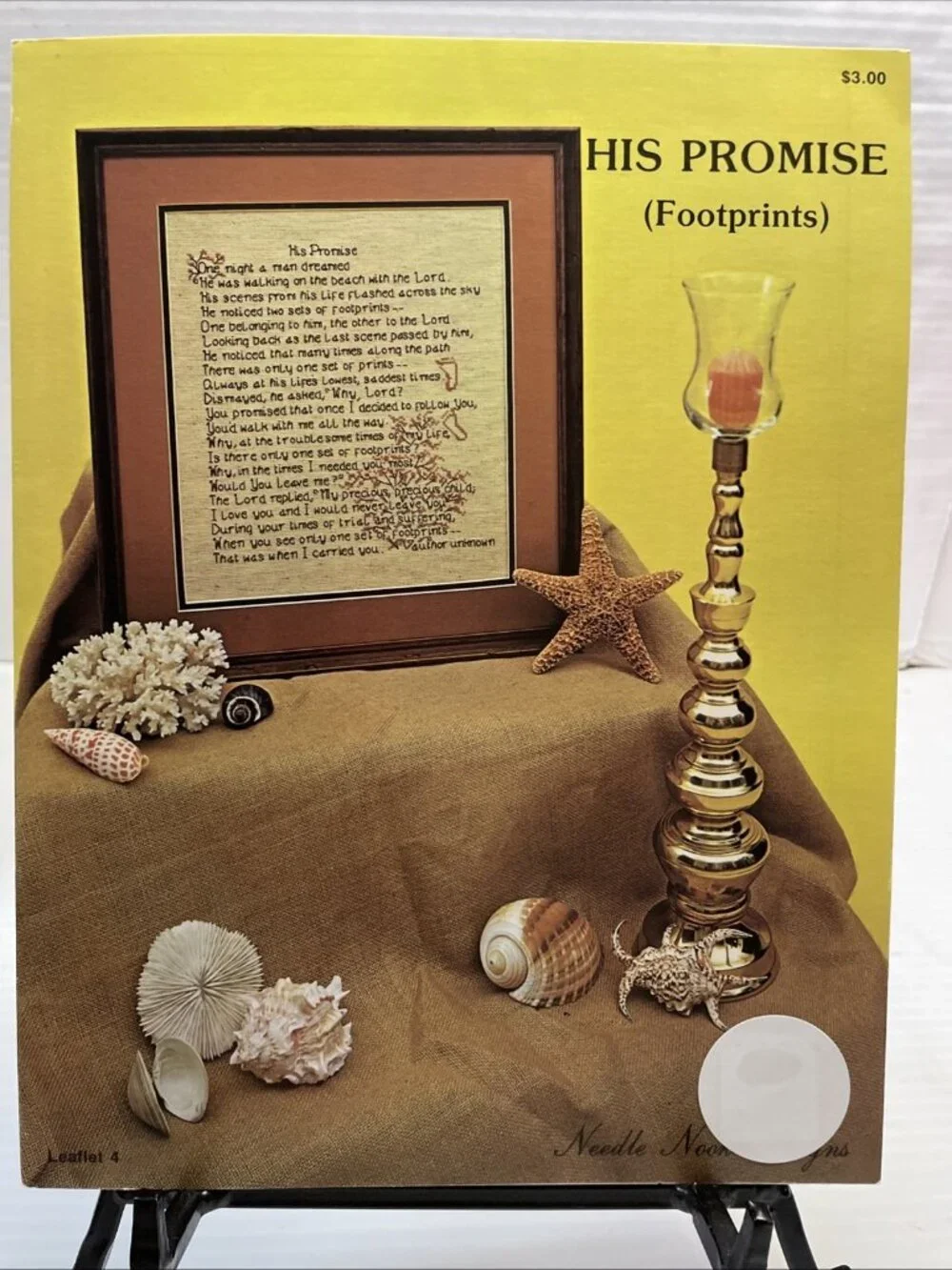 His Promise Footprints Cross Stitch Leaflet from Needle Nook Designs 1983 - EUC